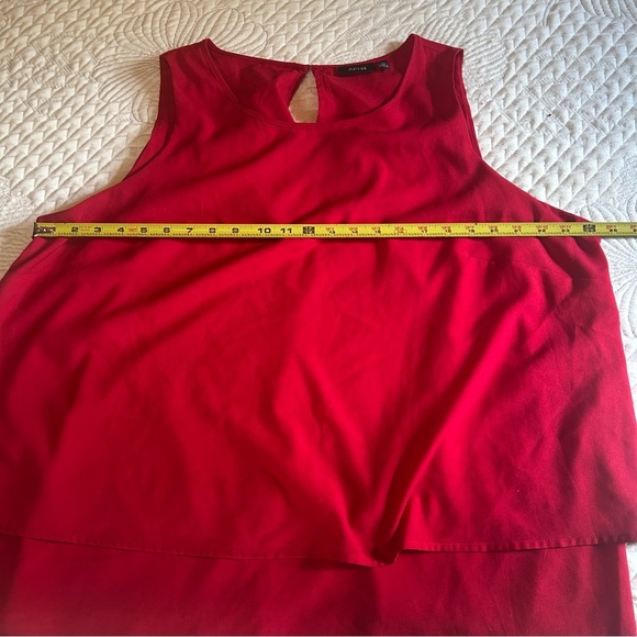 APT. 9 Red Sleeveless Blouse | Plus Size 2X | Layered Hem | Work to Weekend - Picture 7 of 8